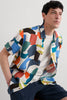 Men's Blue Heron Short Sleeve Shirt in Torn Shapes Mix