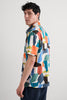 Men's Blue Heron Short Sleeve Shirt in Torn Shapes Mix