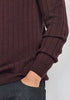 Finn Merino Zip Sweater in Noirberry