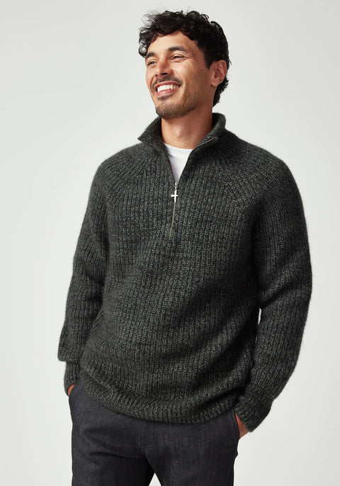 Kenzie Zip Sweater in Wilderness/Bayleaf | UNISEX