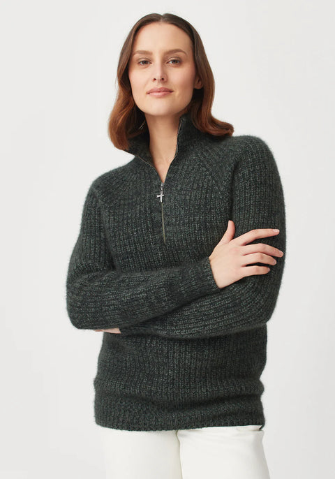 Kenzie Zip Sweater in Wilderness/Bayleaf | UNISEX