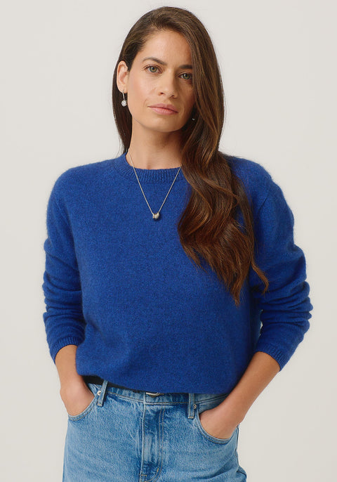 Mia Crew Sweater in Dusty Blue