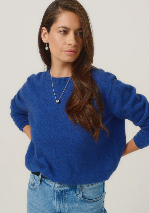 Mia Crew Sweater in Dusty Blue