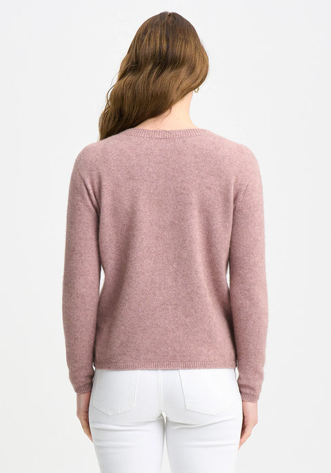 Mia Crew Sweater in Rose Dust