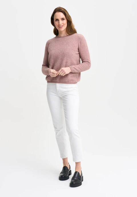 Mia Crew Sweater in Rose Dust