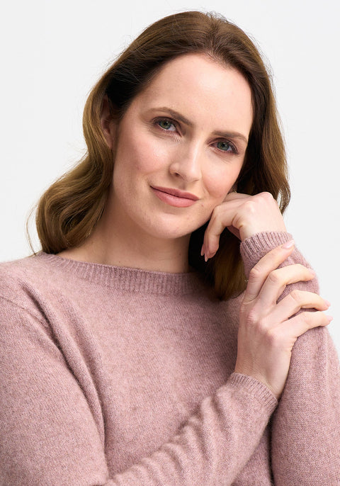 Mia Crew Sweater in Rose Dust