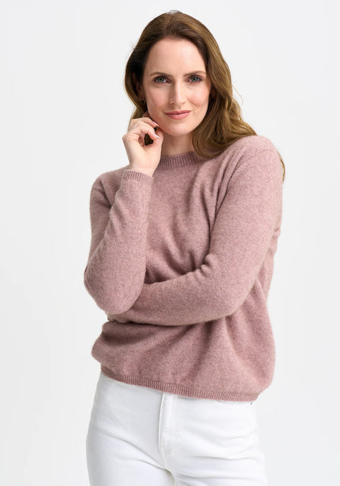 Mia Crew Sweater in Rose Dust