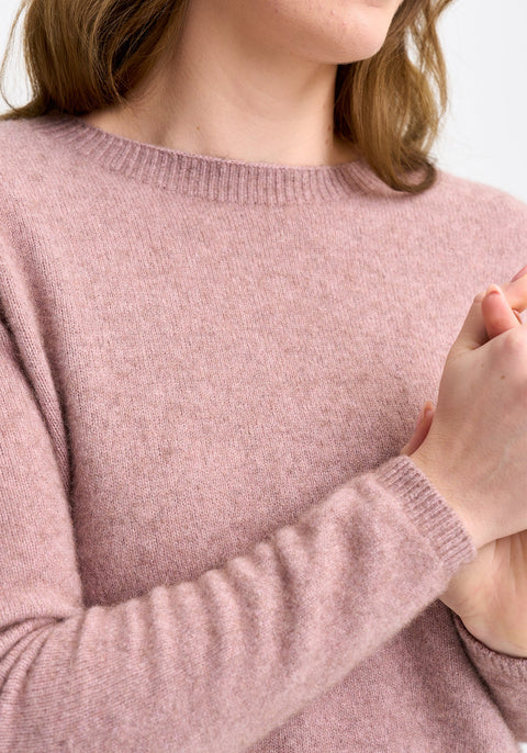 Mia Crew Sweater in Rose Dust