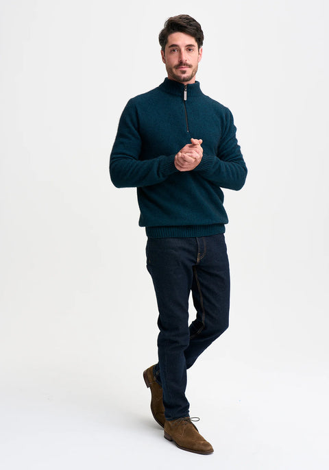 Whittaker Half Zip in Peacock/Slate