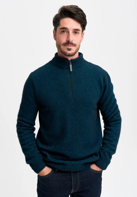 Whittaker Half Zip in Peacock/Slate