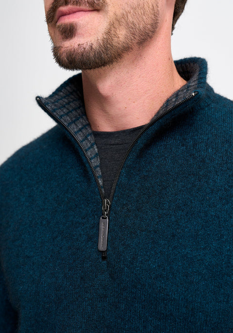 Whittaker Half Zip in Peacock/Slate