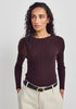 Ella Rib Top in Noirberry