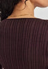 Ella Rib Top in Noirberry