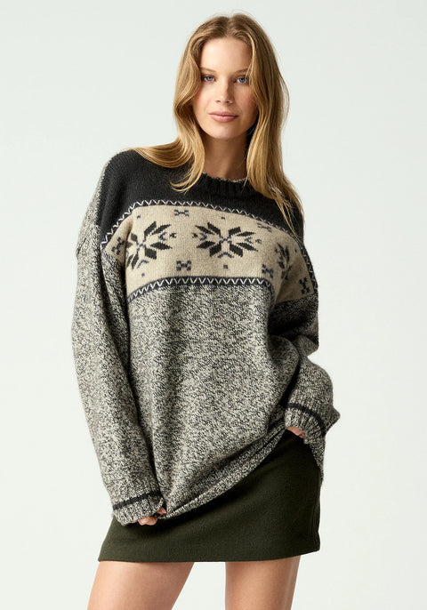 Alpine Sweater in Latte/Basalt Twist