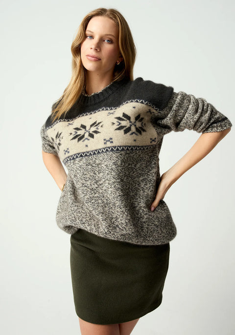 Alpine Sweater in Latte/Basalt Twist
