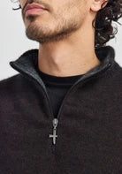 Estuary Half Zip in Chocolate/Slate