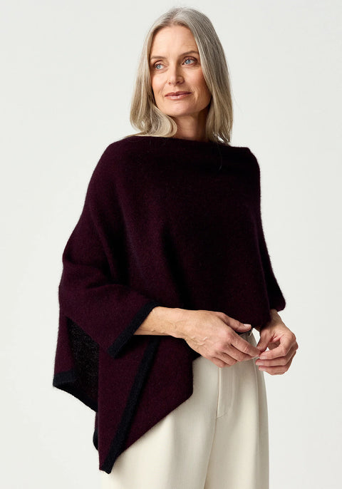 Two Tone Poncho in Various Colours