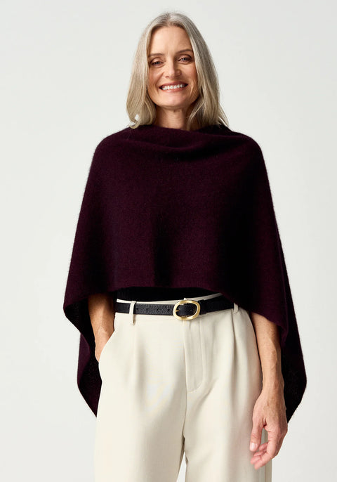 Two Tone Poncho in Various Colours