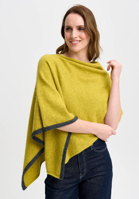Two Tone Poncho in Various Colours