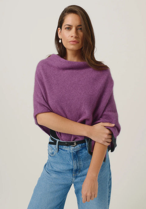 Two Tone Poncho in Various Colours