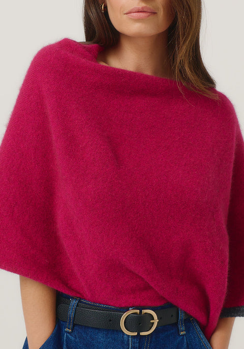 Two Tone Poncho in Various Colours