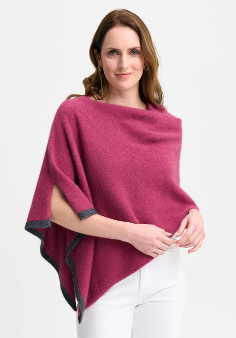 Two Tone Poncho in Various Colours