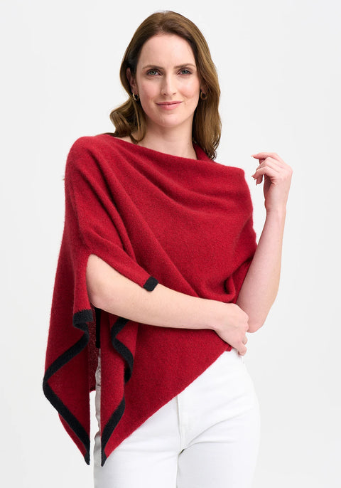 Two Tone Poncho in Various Colours