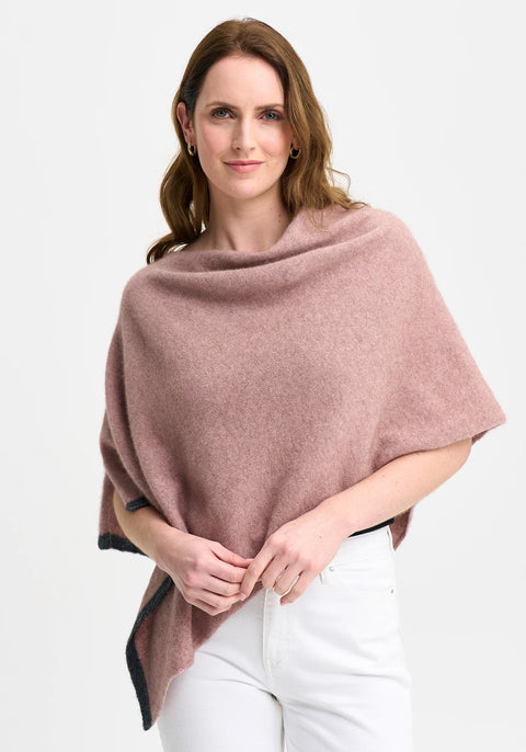 Two Tone Poncho in Various Colours