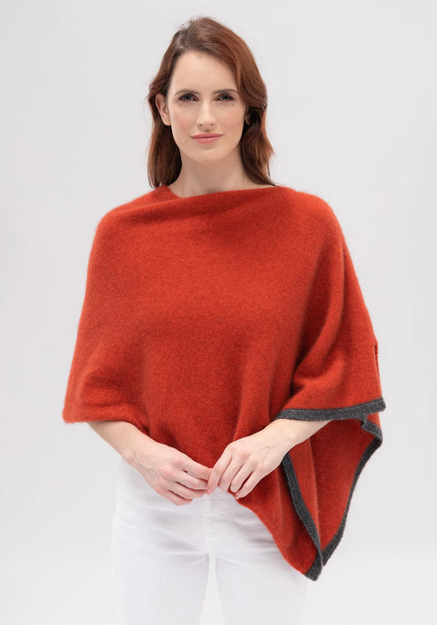 Two Tone Poncho in Various Colours