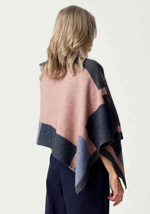 Empress Poncho in Rose Dust/Waterfall Multi