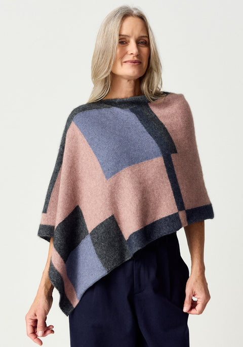 Empress Poncho in Rose Dust/Waterfall Multi