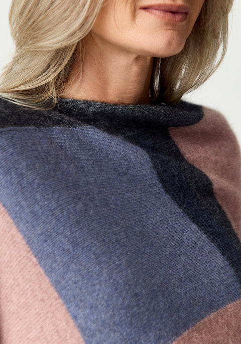 Empress Poncho in Rose Dust/Waterfall Multi