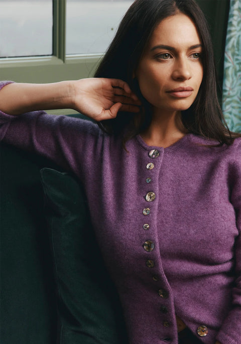 Shell Cardigan in Lilac