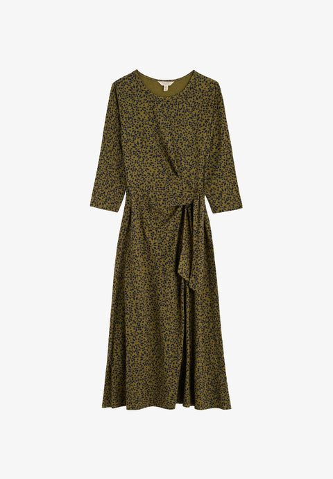 3/4 Fettling Dress in Berry Branch Bright Olive