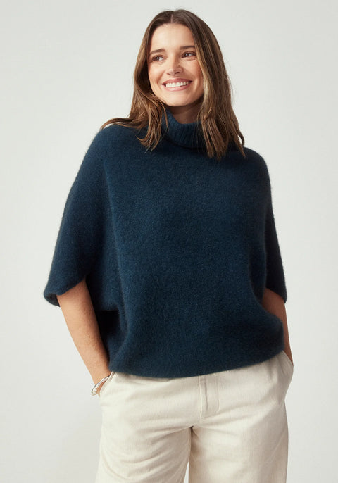 Air Cape Sweater in Deep Teal