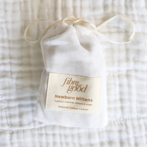Undyed Organic Cotton Mittens 3 Pack