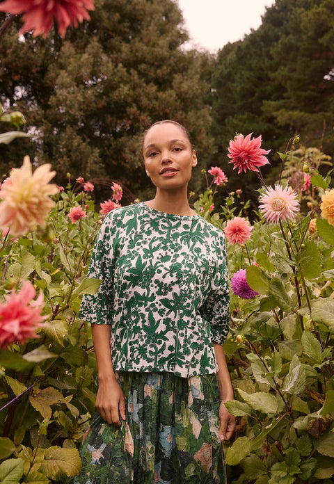 Tasmin Boxy Tee in Parsley