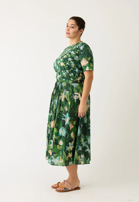 Alma Yoke Skirt in Garden