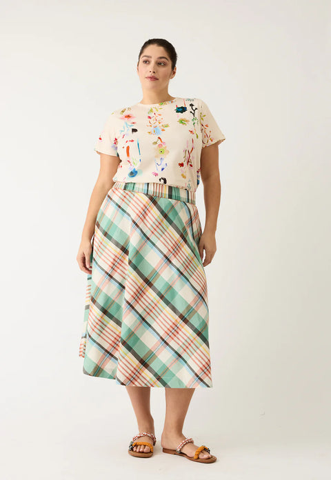 Wave Skirt in Summer Check