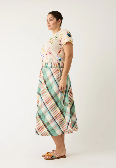Wave Skirt in Summer Check
