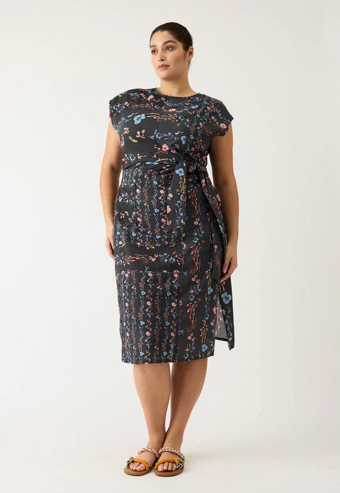 Casey Dress in Watercolour Charcoal