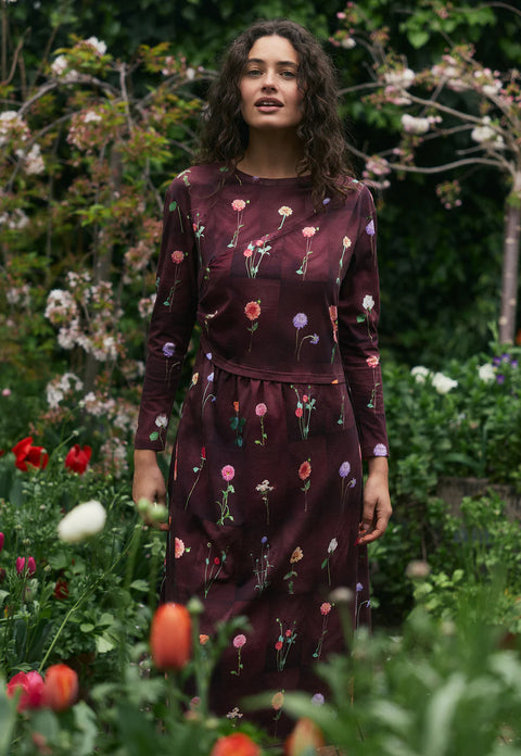 Elena Dress in Bloom Tile