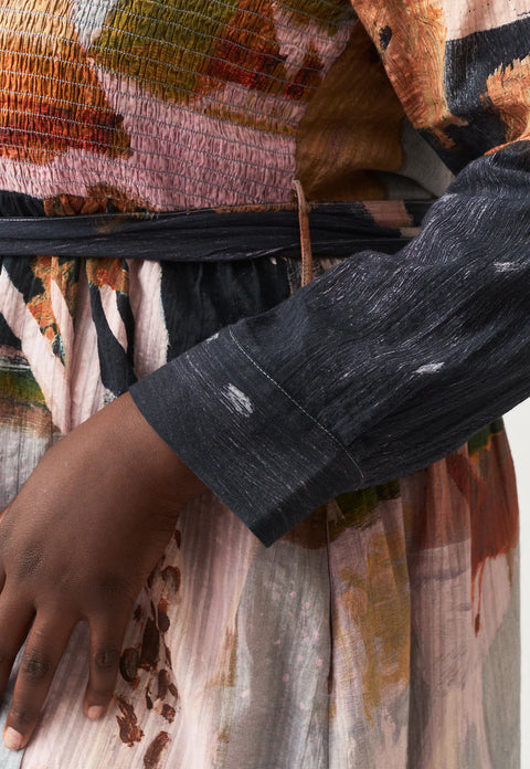 Delphi Dress in Nigh Herons