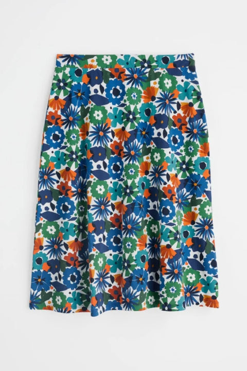 Rose Skirt in Screenprint Floral Chalk