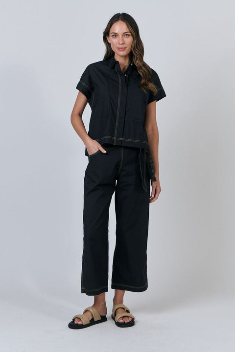Pant in Stitch Detail Black