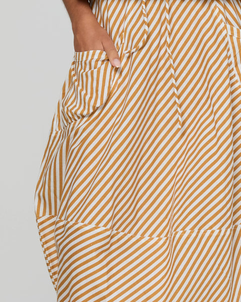 Guru Skirt in Mustard Stripe
