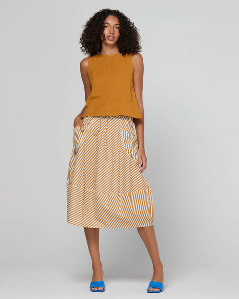 Guru Skirt in Mustard Stripe