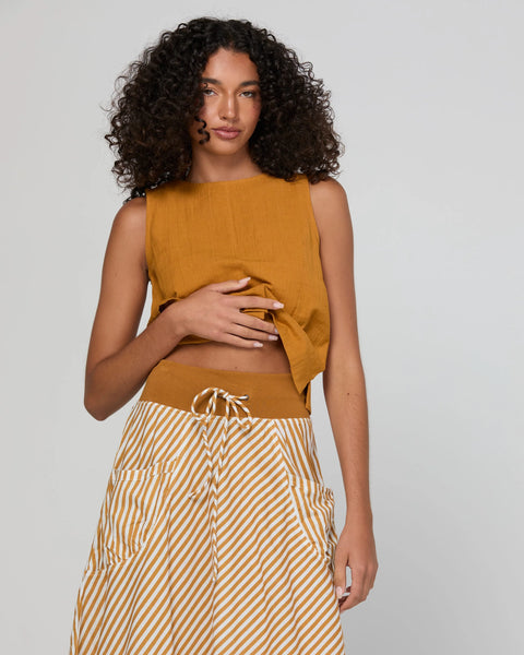 Guru Skirt in Mustard Stripe