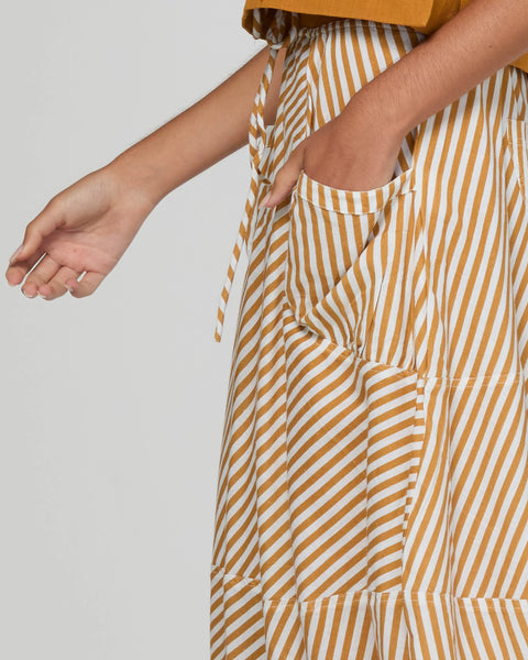 Guru Skirt in Mustard Stripe