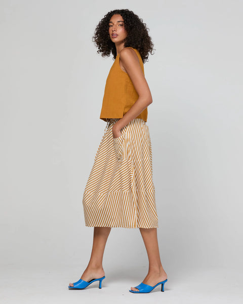 Guru Skirt in Mustard Stripe